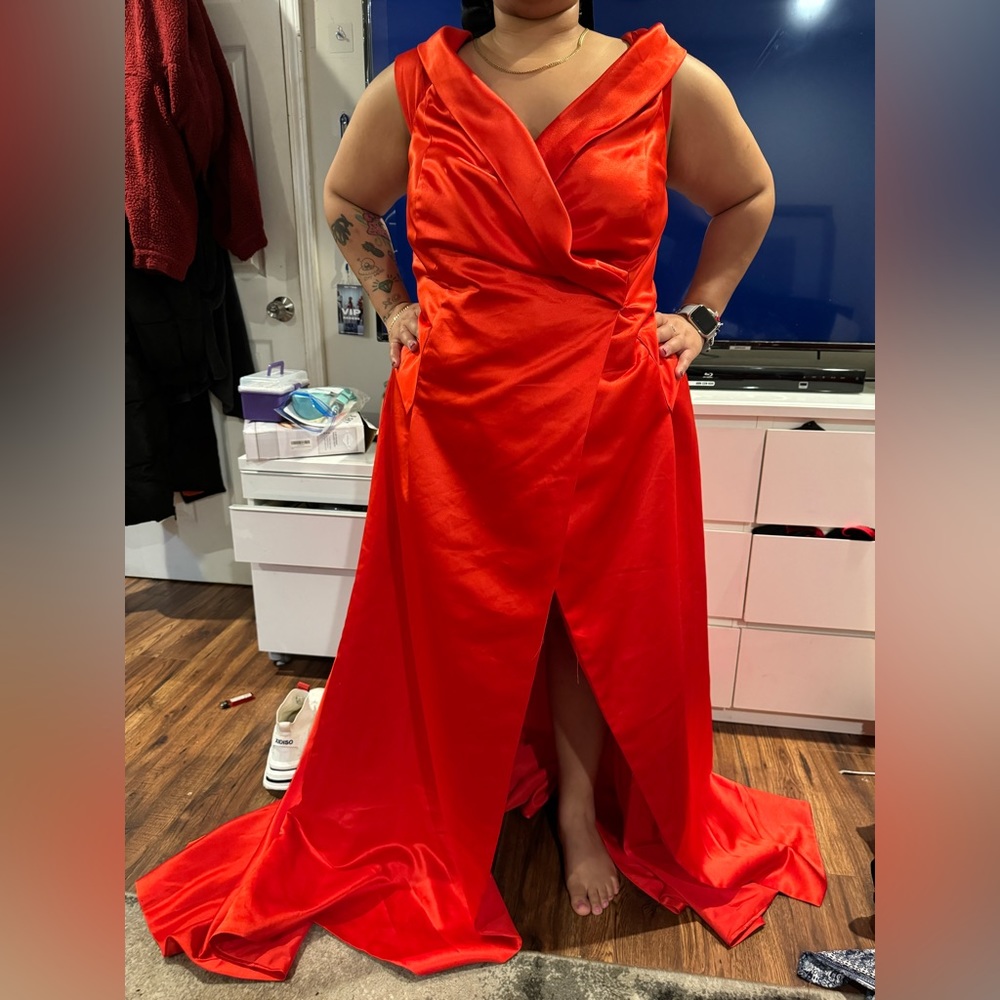 Red Crossover Dress 2XL